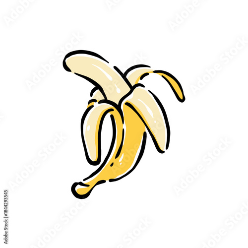 Healthy food vector illustration banana in a hand drawn style. Perfect for nutrition, diet content, meal prep, and educational design.	
