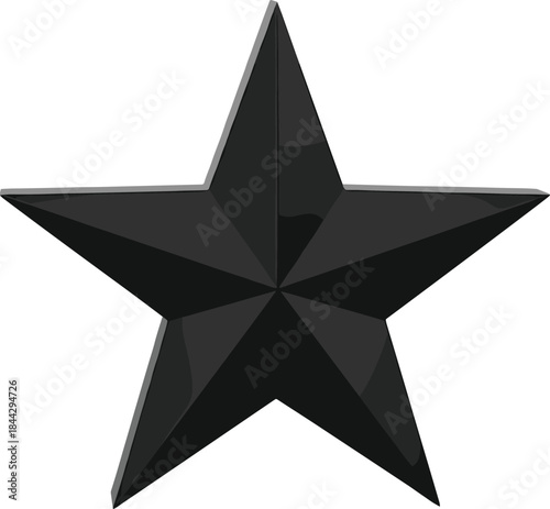 Shiny golden five-pointed star 3D rendering illustration, best quality customer review rating system success achievement concept award graphic element, isolated white background.