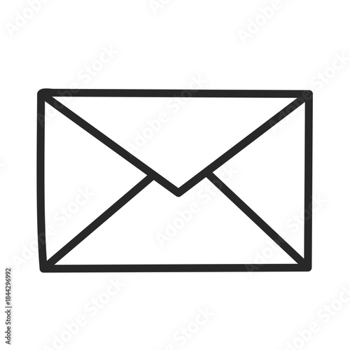 メール アイコン 未読　モノクロ　連絡　ピクトグラム　mail, email, email icon, mail icon
