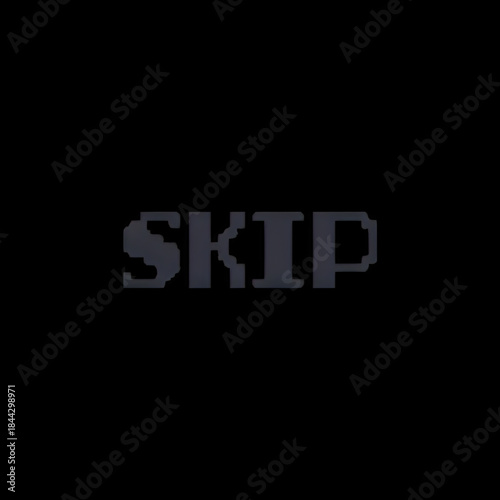 SKIP Text Pixel Art Button Concept for Digital Interfaces & Games