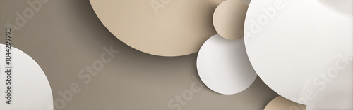 Abstract circles in neutral colors create a calming minimalistic and modern background