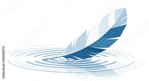 Feathered touch a stylized representation of serenity with gentle ripples and softness