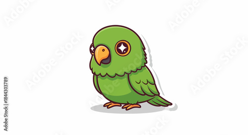 A charming green parrot illustration, perfect for children's books and digital art projects