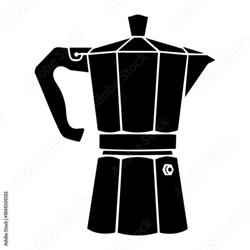 Italian coffee maker moka pot silhouette vector icon
