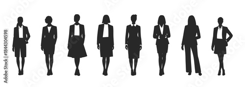 Silhouette Collection of Businesswomen in Suits businesswoman