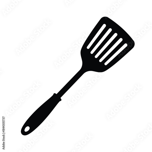 Black silhouette of a kitchen spatula on a