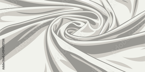A close-up, abstract image showcasing a pristine white silk fabric. The fabric is the primary subject, occupying the majority of the frame with no other discernible objects. The silk appears to be dra