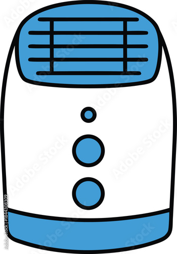 dehumidifier blue icon vector on transparent background
