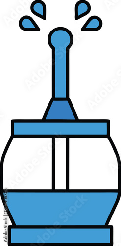 humidifier blue icon vector on transparent background