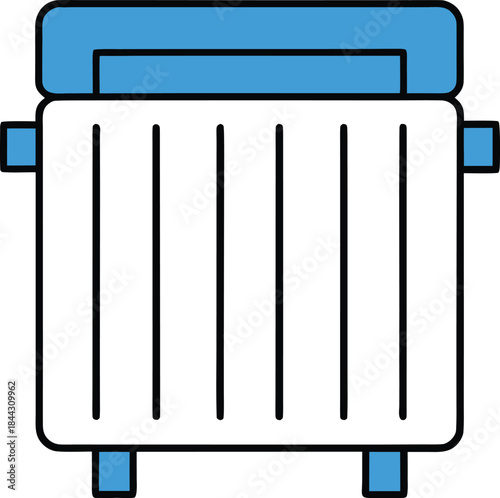radiator blue icon vector on transparent background