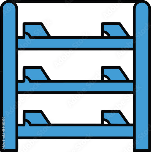 shoe cabinet blue icon vector on transparent background