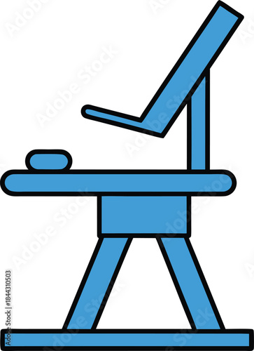 standing desk blue icon vector on transparent background