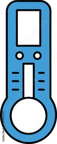 thermostat blue icon vector on transparent background