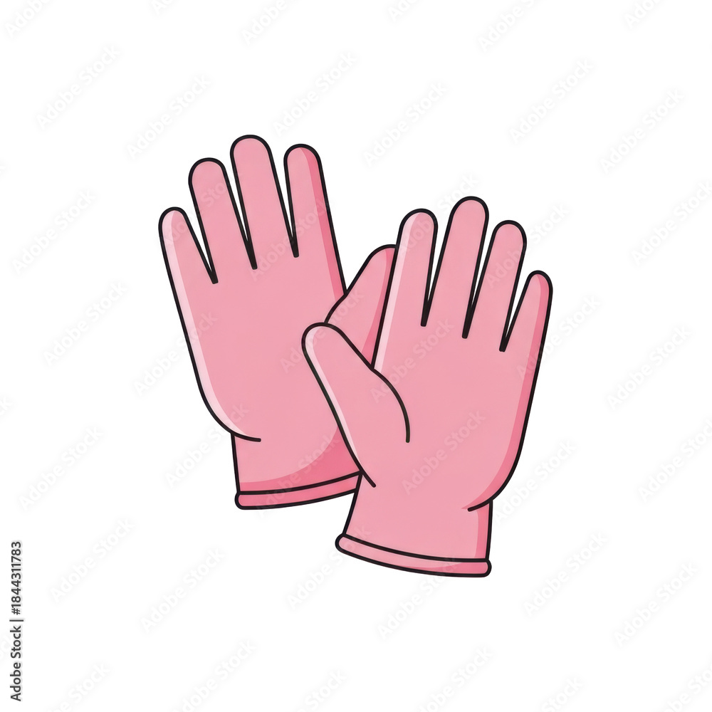 Fototapeta premium Pink medical gloves icon representing health and hygiene in hospital setting often used by doctors for safety