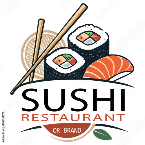 Sushi Restaurant Vector Logo Template