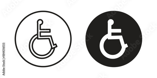 Wheelchair icon designs collection for mobile, ui, web.