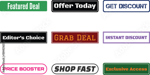 a set of discount offer labels on a white background