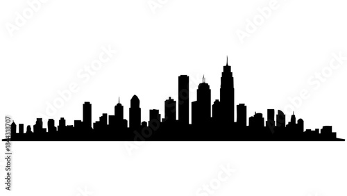 Modern city skyline panorama building silhouette vector
