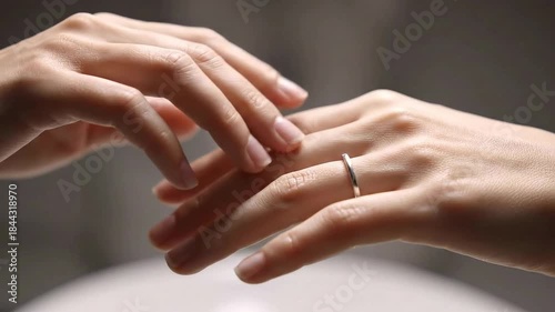 Wallpaper Mural Close-up of a wedding ring being placed on a finger, symbolizing commitment and love. Torontodigital.ca