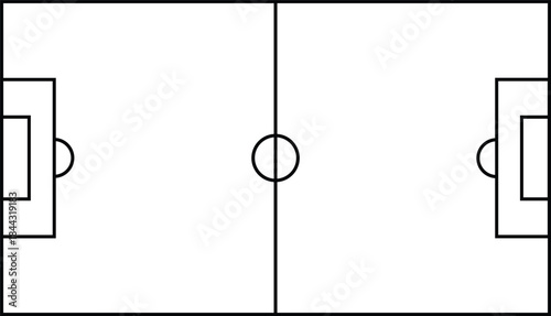 Outline of a soccer football field pitch diagram for sports design