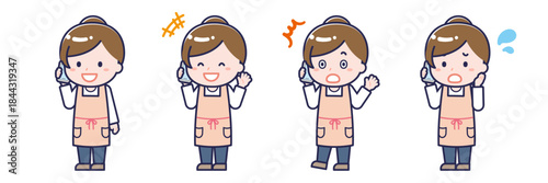 スマートフォンを使う「保育士」の女性