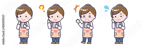 スマートフォンを使う「保育士」の女性