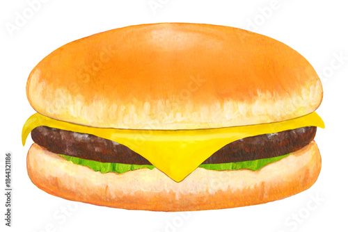 チーズバーガーのイラスト