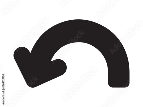 Traffic u turn arrow icon vector flat design, U turn sign icon. U turn square arrow isolated illustration