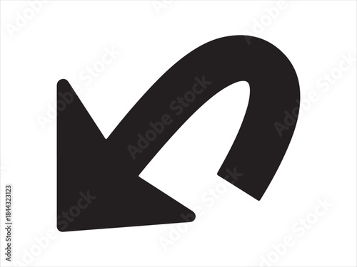 Traffic u turn arrow icon vector flat design, U turn sign icon. U turn square arrow isolated illustration