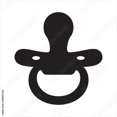 Baby pacifier and soother silhouette icon, Pacifier icon, pacifier soother black silhouette vector illustration