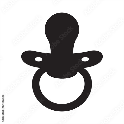 Baby pacifier and soother silhouette icon, Pacifier icon, pacifier soother black silhouette vector illustration