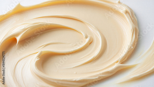 Bilde på lerret Close up of smooth creamy hummus dip on white background