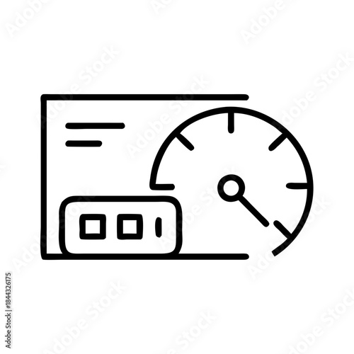 Dashboard gauge with speedometer and battery level indicators  