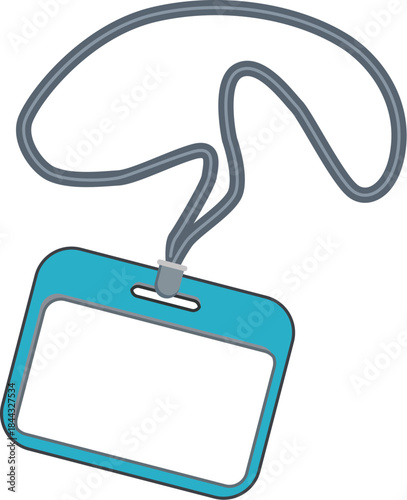 身分識別用ネックストラップ付き名札のイラスト