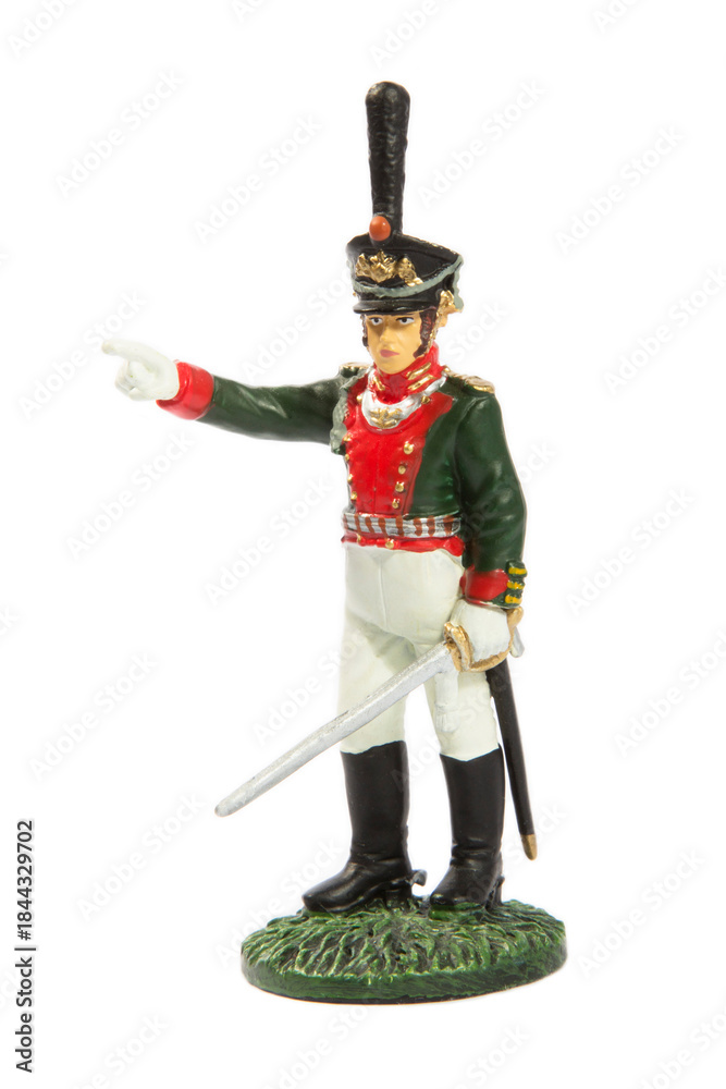 Obraz premium Toy soldier on a white background
