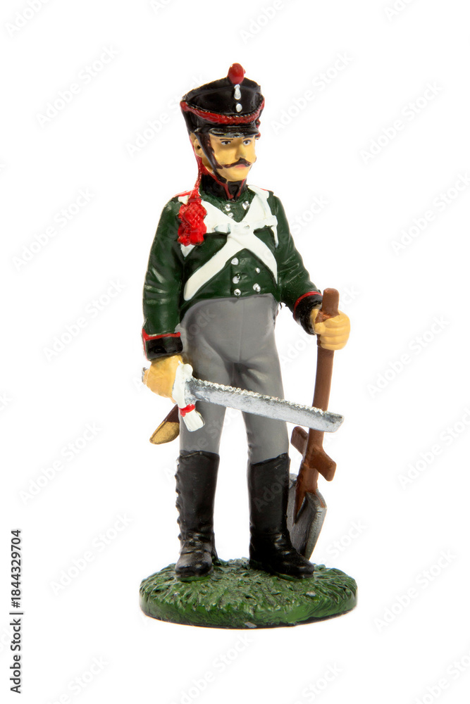 Obraz premium Toy soldier on a white background