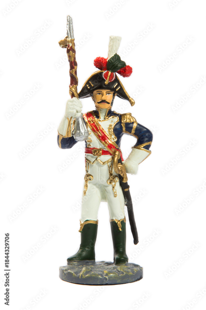 Obraz premium Toy soldier on a white background