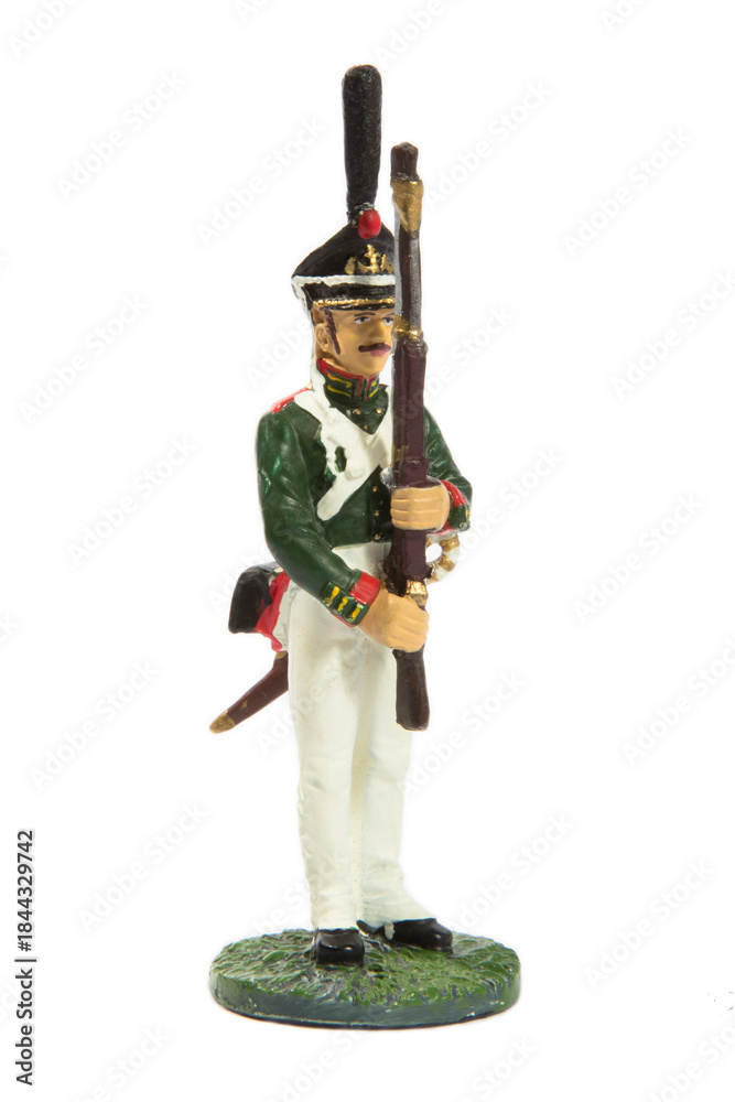 Obraz premium Toy soldier on a white background