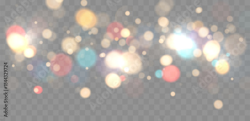 Soft glowing bokeh light particles vector overlay