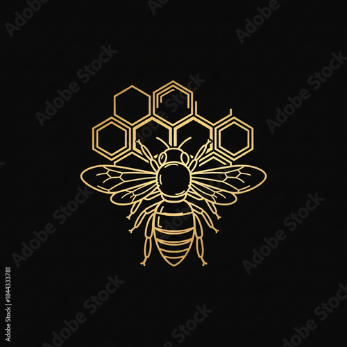 Elegant Bee Illustration: Symbol of Natural Cosmetics and Eco-Friendly Beauty