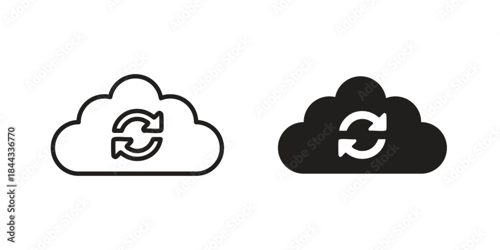 Obraz premium Cloud sync icons Symbol, logo illustration. icon concept for web design