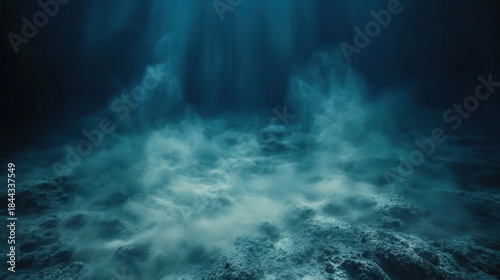 Underwater Sediment Cloud Swirling Near Seabed