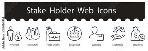 Real Estate Ownership and Property Investment Concept Vector Banner Featuring Homeowner Responsibility, Property Value, Mortgage Planning, and Business Management Symbols, Property Management icons.