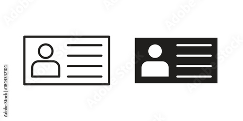 Identity card icons Symbol, logo illustration. icon concept for web design
