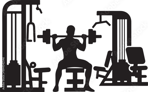 Man working out with weights at the gym