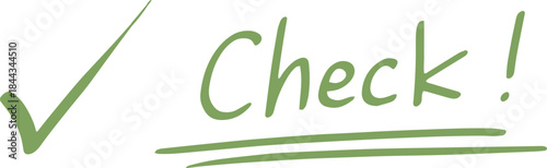 手描きのチェックと文字のイラスト