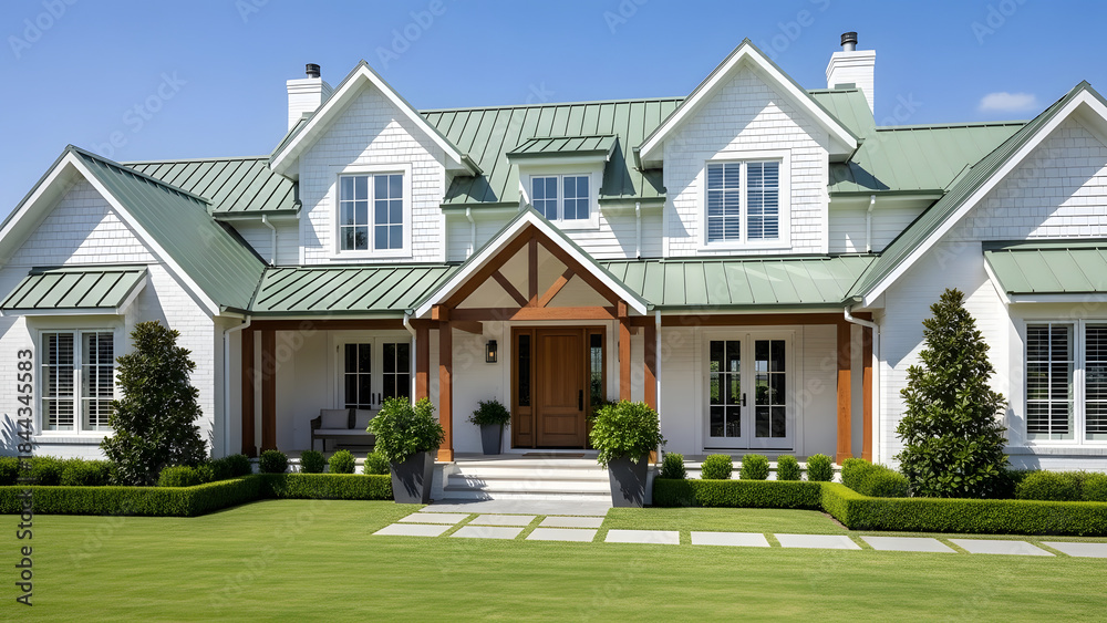 Obraz premium Contemporary Family Home with Front Yard