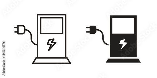 Charging station icons logo design, Pictogram Icons