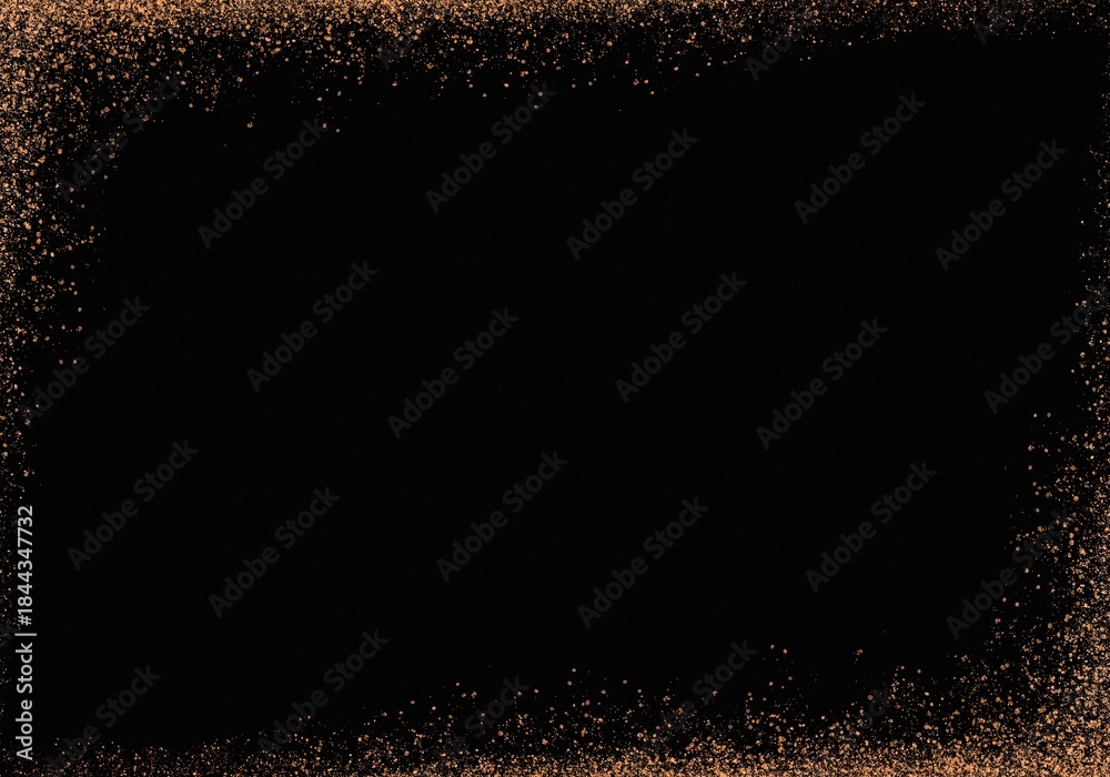 Fototapeta premium Abstract Gold Wet Metallict Sparkle Frame Border