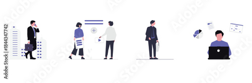 Business Presentation People Office Explanation Concept Corporate Training Illustration